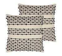 furn. Cojines llenos de Plumas de Paquete de mossa, Natural/Negro, 45 x 45cm, 2