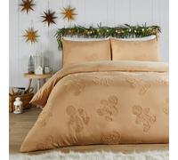 furn. Duvet Day Gingerbread Juego De Funda (Jengibre - Individual) | Ultra Suave Con Relieve Acogedor Invierno Galleta Ropa De Cama De Fácil Cuidado