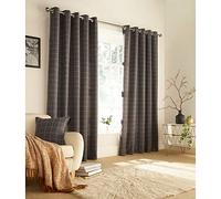 Furn Ellis Ringtop Cortinas Ojal (Par) -Ready Made-Poliéster-Gris-229Cm X 137 Cm, De Poliéster, Gris, 229 X 137 Cm (90" X 54" Pulgadas)