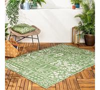 furn. Forage Garden Alfombra - Interior/Exterior Floral Hongo Pavo Real Lavable Resistente Al Clima Tejido Plano Alfombra (Sabio - 120x170cm)