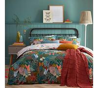 furn. Forage King Duvet Cover Set, Cotton, Polyester, Teal, 703FORA/D03/TEA, King (U.K Standard)