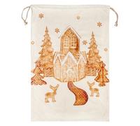 furn. Gretel - Saco de Navidad de terciopelo estampado, polvo de nube/jengibre, 74 x 50 cm