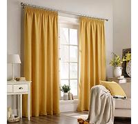 Furn Harrison Ringtop Cortinas Ojal (Par), Poliéster, Ocre, 168Cm X 137 Cm, De Poliéster, Ocre Amarillo, 168 X 137 Cm (66" X 54" Pulgadas), 66x54 (168x137cm)