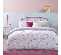 furn. Heya Home Juego de Funda nórdica Cuadros Vichy con Lazos (Azul - Suelto 137 x 200 cm)
