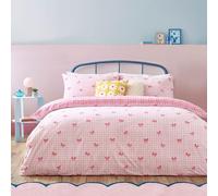 Heya Home Juego de Funda nórdica con Estampado de Lazos a Cuadros Rosa - Doble