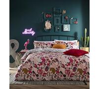 furn. - Juego de Funda de edredón con Tinta - Impresión de Dibujos Animados Inspirada en Tatuajes con diseño Reversible, Ropa de Cama de polialgodón (Rosa Rubor - King)