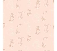 furn. Kindred - Papel pintado, diseño abstracto, color rosa