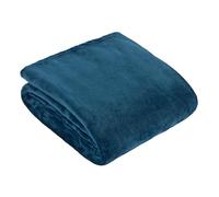 Furn. Manta de Forro Polar Harrow - Manta de Franela Ligera Suave y Sedosa para Cama o sofá (Medianoche - 140x180cm)