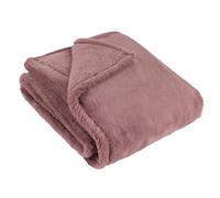 Furn. Manta de Piel sintética Kallu: Manta Decorativa Suave y esponjosa con Borde Oxford (Morado - 130 x 180cm)