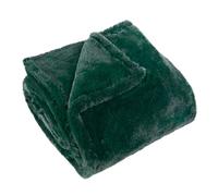 Furn. Manta de Piel sintética Kallu: Manta Decorativa Suave y esponjosa con Borde Oxford (Verde Aguja - 150 x 200cm)