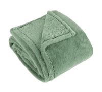 Furn. Manta de Piel sintética Kallu: Manta Decorativa Suave y esponjosa con Borde Oxford (Verde Bosque - 130 x 180cm)