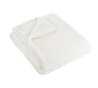 Furn. Manta de Piel sintética Kallu: Suave y Decorativa, con Borde Oxford (Crudo, 130 x 180cm)