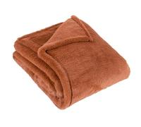Furn. Manta de Piel sintética Kallu: Suave y Decorativa con Borde Oxford (óxido - 150 x 200cm)