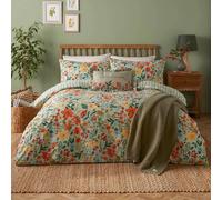 furn. Meadow Haze Juego De Funda Nórdica - Polialgodón Reversible Campo De Flores Silvestres (Verde - Doble - 200x200cm)