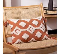 furn. Muebles. Cojín con Relleno Rico en Plumas y borlas de algodón capitoné de Dharma