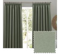 Furn. Muebles. Par de Cortinas Opacas con Pliegues Tipo lápiz Dawn - Eucalipto - 117x137cm