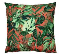 Furn. Psychedelic Jungle Funda De Cojín - Resistente Al Agua Colorido Tropical Hoja Exterior Funda Decorativa (Coral - 43x43cm)