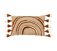 furn. Rainbow Tuft Feather Filled Cushion, Cotton, Brick