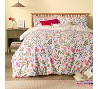 furn. Summer Solstice Juego De Funda Nórdica - Reversible Celestial Floral Rayas Onduladas Mezcla De Algodón Ropa De Cama (Multicolor - Individual - 137x200cm)