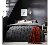 furn. The Linen Yard Skulls Cotton King Duvet Cover Set, Charcoal