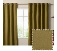 furn. The Ultimate Blackout Texturizada Cortina con Ojales - Par De Cortinas Forradas Que Bloquean La Luz (Bosque - Ancho 117 x Largo 137cm)