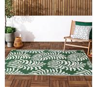 Furn. Tocorico Alfombra - Interior/Exterior Reversible Tejido Jacquard Duradero Resistente Al Clima Fácil De Limpiar Tropical Alfombra (Verde - 120x180cm)