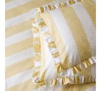 furn. Wylder Birdie Stripe Par De Fundas De Almohada - Reversibles Volantes Rico Algodón A Rayas (Amarillo Mantequilla - 50x75cm)