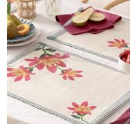 Furn. Wylder Claudia Manteles Individuales - Juego De 4 Salvamanteles Lavables con Diseño Floral De Secado Rápido para Interior Y Exterior (Rojo Caramelo - 46x36cm)