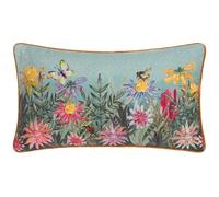Furn. Wylder Cojín Relleno de Plumas Estampado Nature Country Wilds Blossom Meadow - Azul Cielo - 30x50cm