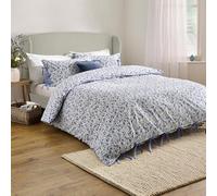 furn. Wylder Hannah Juego De Funda Nórdica - 100% Algodón Abatanado Estampado Floral con Cierres De Lazo (Azul - King UK Standard - 230x220cm)