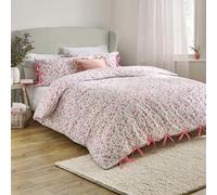 furn. Wylder Hannah Juego De Funda Nórdica - 100% Algodón Abatanado Estampado Floral con Cierres De Lazo (Rosa - Super King - 260x220cm)