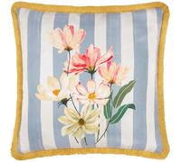 Furn. Wylder Nature Marais Cosmos Cojín Relleno de Plumas de Chenilla Estampado - Azul/Amarillo - 45x45cm