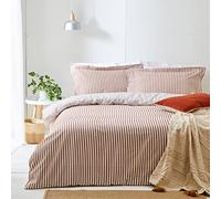 furn. Yard Hebden Mélange Juego De Funda Nórdica De Algodón A Rayas - Ropa De Cama Reversible Ultra Suave (Pacana - Individual - 137x200cm)