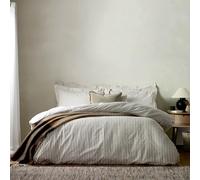 furn. Yard Hebden Mélange Juego De Funda Nórdica De Algodón A Rayas - Ropa De Cama Reversible Ultra Suave (Topo - Super King - 260x220cm)
