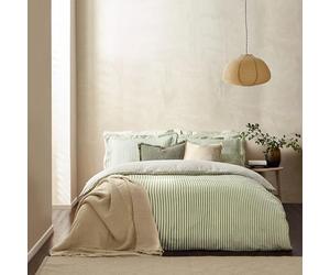 furn. Yard Hebden Mélange Juego De Funda Nórdica De Algodón A Rayas - Ropa De Cama Reversible Ultra Suave (Bosque - Super King - 260x220cm)