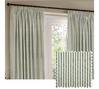 Furn. Yard Hebden Par De Cortinas Plisadas - Cortinas A Rayas con Forro De Algodón Ultrasuave (Bosque - 117x183cm)