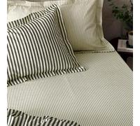 furn. Yard Hebden Sábana Ajustable A Rayas Estrechas 100% Algodón - Sábana Ultra Suave Textura Raya (Negro - Super King - 180x200x32cm)