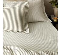 furn. Yard Hebden Sábana Ajustable A Rayas Estrechas 100% Algodón - Sábana Ultra Suave Textura Raya (Topo - Individual - 90x190x32cm)