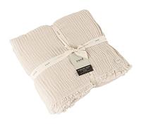 furn. Yard Lark Cotton Muslin Manta - Suave Textura Arrugada Cobija (Natural - 240x260cm)