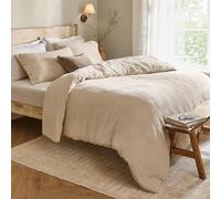 furn. Yard Lark Juego De Funda - Suave Transpirable Doble Capa Muselina Algodón Minimalista Ropa De Cama (Natural - King UK Standard - 230x220cm)