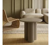 Furnhouse Flow | Mesa de centro | MDF lacado mate | redonda Ø 50 cm, altura 55 cm | Beige - Diseño moderno salón