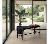 Furnhouse Shine Banco de madera maciza de roble de 2 plazas, 90 cm, color negro, diseño escandinavo, certificado FSC