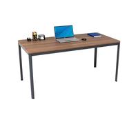 furni24 Nova - Escritorio con Perfil en D, 180 x 80 x 75 cm, Nogal, fácil Montaje, Mesa de Trabajo, Mesa de Oficina, Mesa de Cocina, Mesa de Comedor, Mesa de impresión, Muebles de Oficina, Mesa de