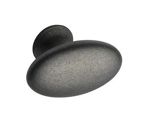 Furnipart Pomo ovalado para muebles (zinc fundido a presión, 60 mm de ancho), color gris antiguo