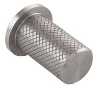 Furnipart Pomo para muebles (17 mm de diámetro, acero inoxidable, mango de metal robusto, moleteado de acero inoxidable)
