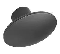 Furnipart Pomo para muebles (50 x 36 mm, ovalado, ideal como pomo de cajón, zinc fundido a presión, negro mate)