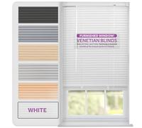FURNISHED Persianas Venecianas para Ventanas, Cortinas de PVC de Fácil Instalación, Recortables para Hogar y Cocina, Lamas de 25 mm con Accesorios Seguros para Niños - Blanco 85W x 150L cm