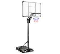 FURNITEX Canasta de Baloncesto de 300 cm | Equipo de baloncesto con bolsa de peso, base rellenable, 2 ruedas, para interiores y exteriores