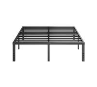 Furnitui Marco de cama California King de plataforma de 18 pulgadas de alto, marco de cama de metal Cal King, no necesita somier, fácil montaje, sin ruido, resistente, color negro
