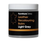 Furniture Clinic Easy Leather Restoration Kit (gris claro) | Incluye bálsamo recolorante, esponja y paño para muebles, asientos de coche, zapatos y bolsas
